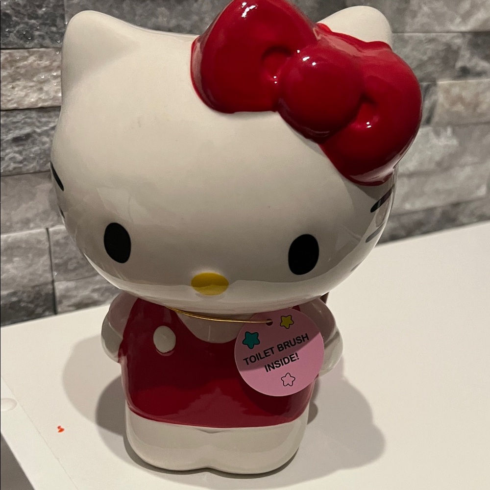 Hello Kitty Red and White Toilet Brush and Holder or Use as Planter